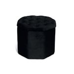 BIANCHERIAWEB Pouf Salotto Contenitore Imbottito Trapuntato Ottagonale Velvet Tinta Unita
