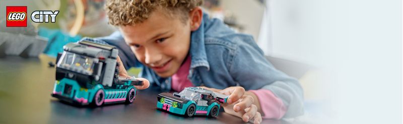 LEGO-City-60406-Auto-da-Corsa-e-Trasportatore-Macchina-e-Camion-Giocattolo-per-Bambini-di-6--Veicolo-con-Rampa-Funzionante