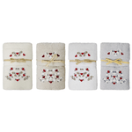 BIANCHERIAWEB Set Asciugamano Copiola Salvietta Bagno In Spugna 100% Cotone Mod Ghirlanda