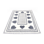 BIANCHERIAWEB Tappeto Casa Bagno/Cucina Cotone Con Cuori Disegno Braies Colore Grigio
