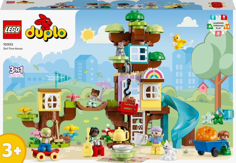 LEGO-DUPLO-10993-Casa-sull’Albero-3-in-1-Giochi-per-Bambini-3--Anni-Attivita--Didattiche-con-4-Personaggi-e-Animali-Giocattolo