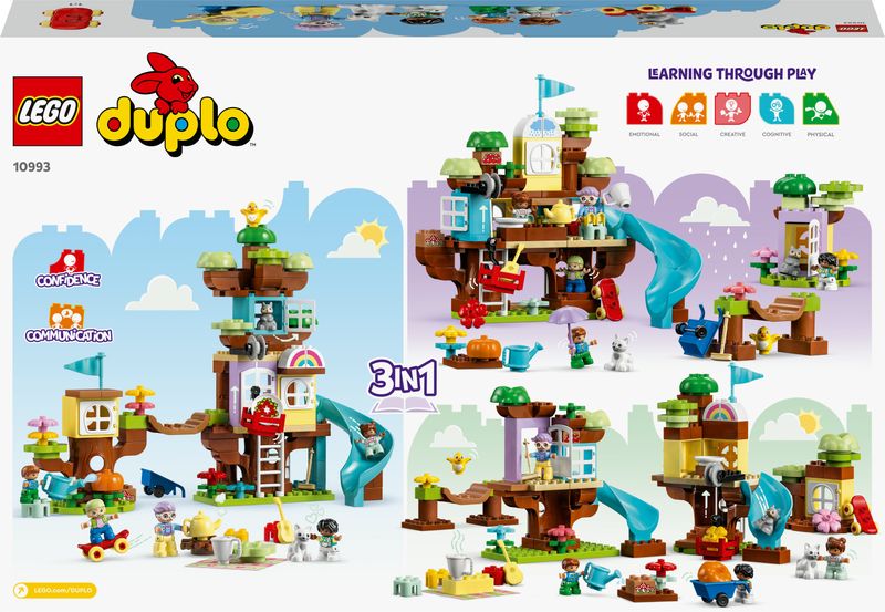 LEGO-DUPLO-10993-Casa-sull’Albero-3-in-1-Giochi-per-Bambini-3--Anni-Attivita--Didattiche-con-4-Personaggi-e-Animali-Giocattolo