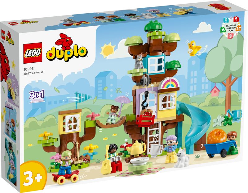 LEGO-DUPLO-10993-Casa-sull’Albero-3-in-1-Giochi-per-Bambini-3--Anni-Attivita--Didattiche-con-4-Personaggi-e-Animali-Giocattolo