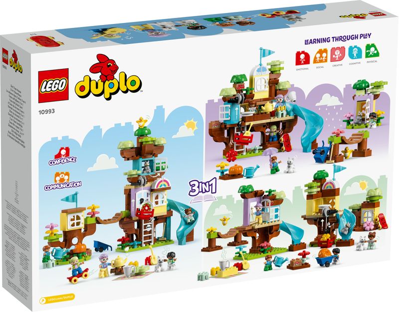 LEGO-DUPLO-10993-Casa-sull’Albero-3-in-1-Giochi-per-Bambini-3--Anni-Attivita--Didattiche-con-4-Personaggi-e-Animali-Giocattolo