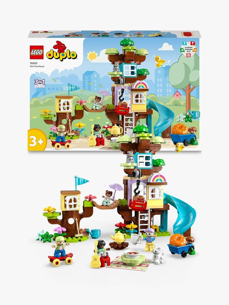 LEGO-DUPLO-10993-Casa-sull’Albero-3-in-1-Giochi-per-Bambini-3--Anni-Attivita--Didattiche-con-4-Personaggi-e-Animali-Giocattolo