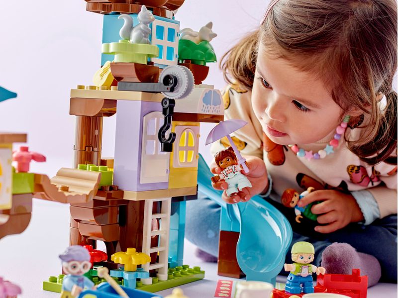 LEGO-DUPLO-10993-Casa-sull’Albero-3-in-1-Giochi-per-Bambini-3--Anni-Attivita--Didattiche-con-4-Personaggi-e-Animali-Giocattolo