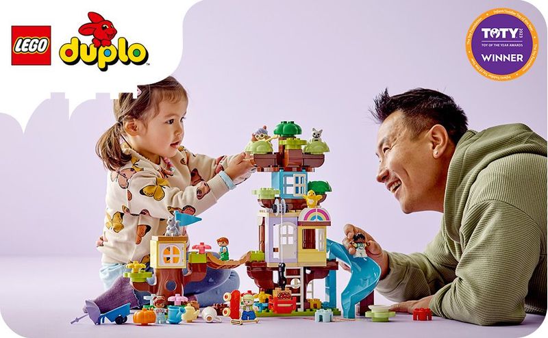 LEGO-DUPLO-10993-Casa-sull’Albero-3-in-1-Giochi-per-Bambini-3--Anni-Attivita--Didattiche-con-4-Personaggi-e-Animali-Giocattolo