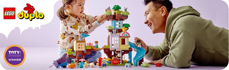 LEGO-DUPLO-10993-Casa-sull’Albero-3-in-1-Giochi-per-Bambini-3--Anni-Attivita--Didattiche-con-4-Personaggi-e-Animali-Giocattolo