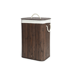 BIANCHERIAWEB Cesta Portabiancheria Con Coperchio Contenitore Multiuso Bamboo Tinta Unita