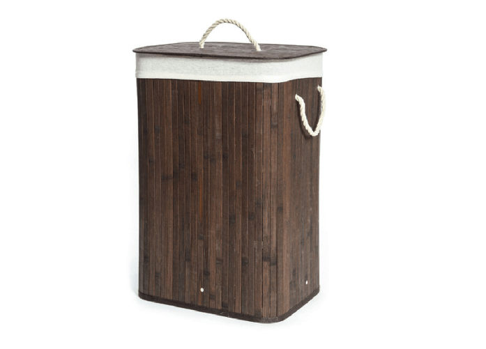 BIANCHERIAWEB Cesta Portabiancheria Con Coperchio Contenitore Multiuso Bamboo Tinta Unita