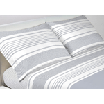 BIANCHERIAWEB Coppia Federe Cuscino Letto Bottoni Laterali 100% Cotone Disegno Riga GI