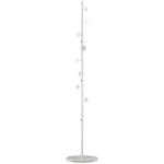 HOMCOM Albero Appendiabiti in Acciaio con 8 Ganci e Base Rotonda in Marmo, 35x35x170 cm, Bianco