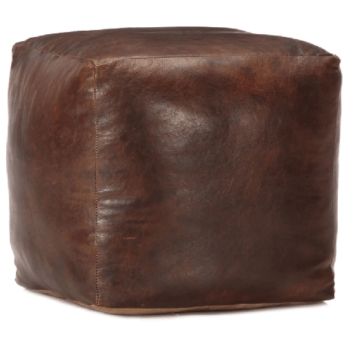 VidaXL Pouf Marrone Scuro 40x40x40 cm in Vera Pelle di Capra