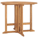 VidaXL Tavolo da Giardino Pieghevole Ø90x75 cm in Massello di Teak