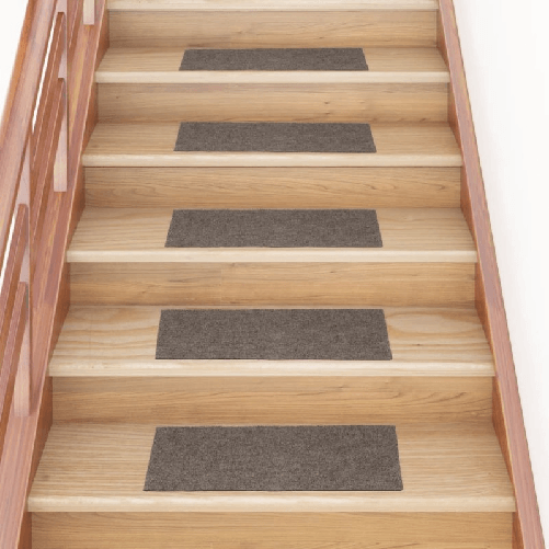 VidaXL Tappeti Adesivi Rettangolari per Scale 15 pz 60x25 cm Crema