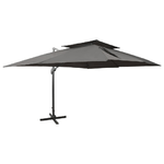 VidaXL Ombrellone a Sbalzo con Doppia Copertura 400x300 cm Antracite