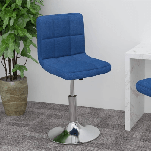VidaXL Sgabello da Bar Girevole Blu in Tessuto