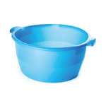 BIANCHERIAWEB Bacinella Per Bucato Pulizie Rotonda In Plastica Azzurra Con Manici Laterali