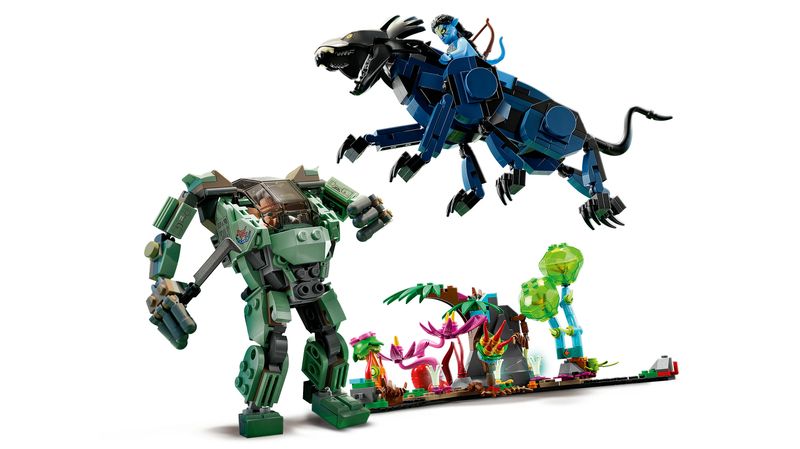 LEGO-Avatar-75571-Neytiri-e-Thanator-vs.-Quaritch-con-Tuta-AMP-Modellini-da-Costruire-di-Animale-e-Mech-Giochi-per-Bambini