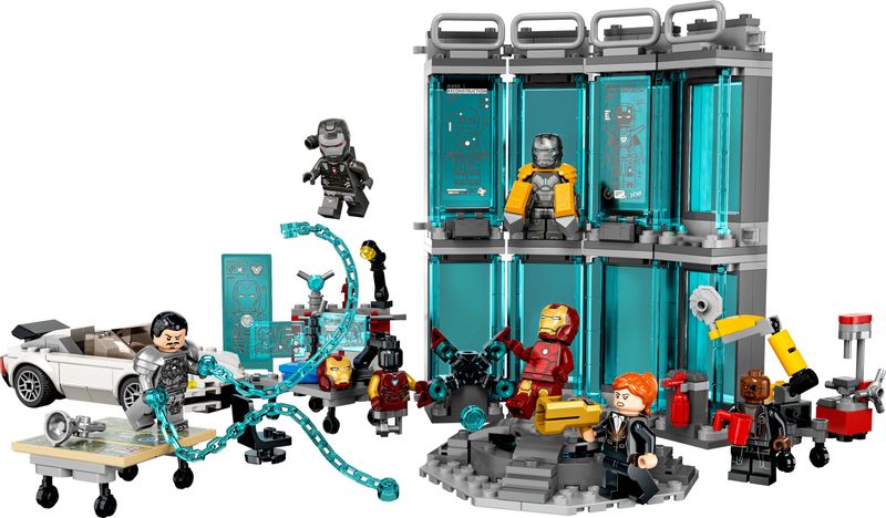 LEGO-Marvel-76216-Armeria-di-Iron-Man-Set-Costruzioni-con-Casco-Tuta-e-Supereroi-Giocattoli-Giochi-per-Bambini-dai-7-Anni