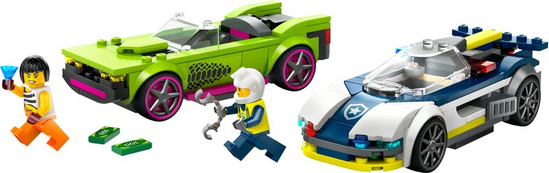 LEGO-City-60415-Inseguimento-della-Macchina-da-Corsa-2-Modellini-di-Auto-della-Polizia-Giocattolo-per-Bambini-di-6--Anni