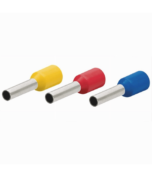 TrAdE Shop Traesio - Confezione 100 Pz Tubetto Capicorda Isolato Per Cavi 16mm² Terminale 12mm E16-12 -