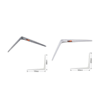 TrAdE Shop Traesio - Staffe Angolari 2pz Supporto Staffa Angolare Reggimensole 300x350mm Bianco Grigio -