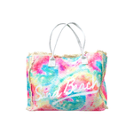 BIANCHERIAWEB Borsa Mare Borsone Grande Spiaggia Piscina Con Frangette Modello Flash