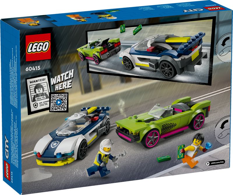 LEGO-City-60415-Inseguimento-della-Macchina-da-Corsa-2-Modellini-di-Auto-della-Polizia-Giocattolo-per-Bambini-di-6--Anni