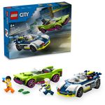 LEGO-City-60415-Inseguimento-della-Macchina-da-Corsa-2-Modellini-di-Auto-della-Polizia-Giocattolo-per-Bambini-di-6--Anni