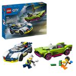 LEGO-City-60415-Inseguimento-della-Macchina-da-Corsa-2-Modellini-di-Auto-della-Polizia-Giocattolo-per-Bambini-di-6--Anni