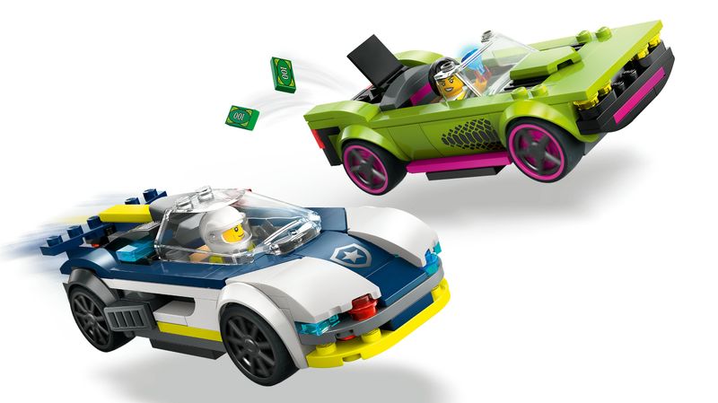 LEGO-City-60415-Inseguimento-della-Macchina-da-Corsa-2-Modellini-di-Auto-della-Polizia-Giocattolo-per-Bambini-di-6--Anni