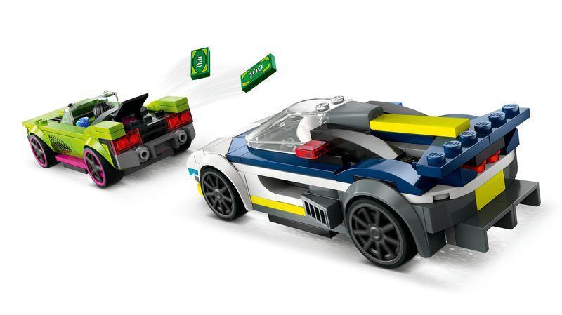 LEGO-City-60415-Inseguimento-della-Macchina-da-Corsa-2-Modellini-di-Auto-della-Polizia-Giocattolo-per-Bambini-di-6--Anni