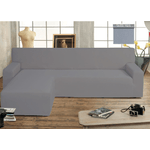 BIANCHERIAWEB Copridivano Genius Con Penisola Chaise Longue Modello Swing Colore Grigio Sassi
