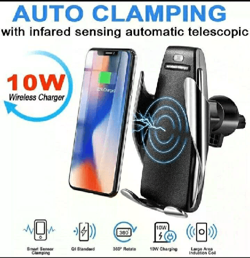 SARI Caricatore Wireless Auto Qi Induzione Sensore Chiusura Automatica Rapida 10W