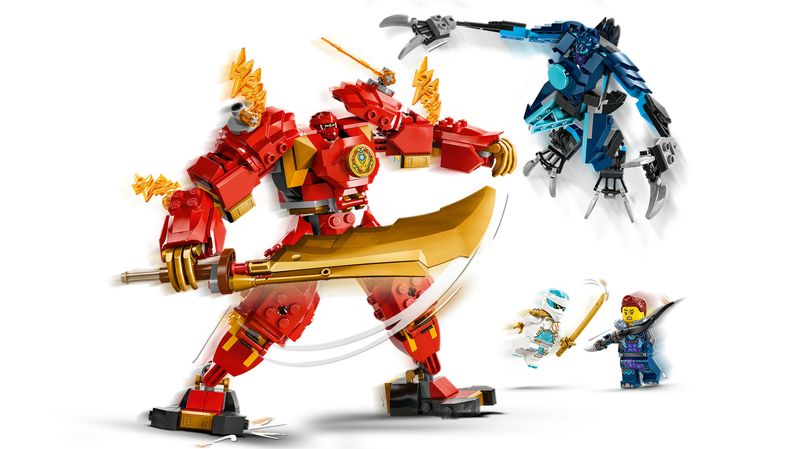 LEGO-NINJAGO-71808-Mech-Elemento-Fuoco-di-Kai-Giochi-per-Bambini-di-7--Anni-con-2-Action-Figure-da-Costruire-e-4-Minifigure