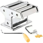 Kmtstyle Macchina Manuale Pasta Fresca Inox - Lasagne, Fettuccine, Spaghetti - 20x19x13,5