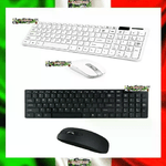 NO BRAND Kit Tastiera Mouse Wireless Mini 2.4 GHz USB per PC Laptop Smart TV Senza Fili