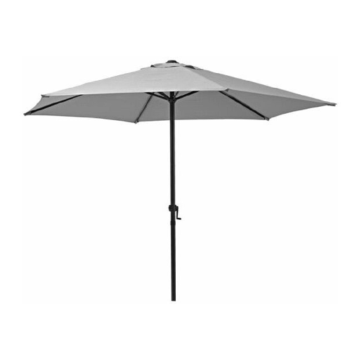 TrAdE Shop Traesio  Ombrellone Da Giardino Grigio Palo Centrale Esagonale Parasole Balcone ø300cm 206422 -