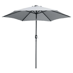 TrAdE Shop Traesio  Ombrellone Da Giardino Gazebo Ombrello Parasole 236xø270cm Grigio Con Manovella 206425 -