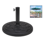 TrAdE Shop Traesio  Base Per Ombrellone Supporto Rotondo Per Patio Esterno Resistente ø46xh33cm Nero 016595 -