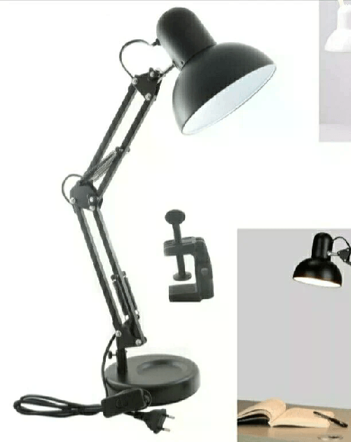 LIDAN Lampada Da Tavolo Scrivania Braccio Snodabile Orientabile Base E Morsetto