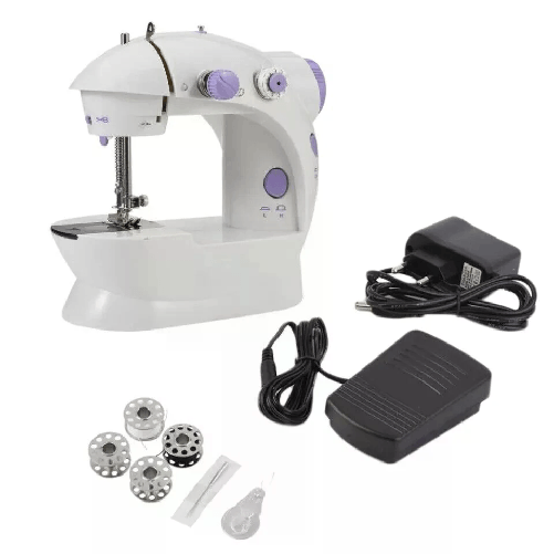 Sar Mini Macchina da Cucire Portatile 4 in 1 con Pedale e Alimentatore - Compatta