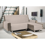 BIANCHERIAWEB Copridivano Penisola Trapuntato Antimacchia Impermeabile Modello Olimpo Beige