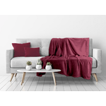 BIANCHERIAWEB Morbido Plaid Coperta Pile Per Divano Singolo Matrimoniale Tinta Unita Bordeaux
