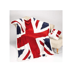 BIANCHERIAWEB Plaid Cooper Coperta Con Retro Agnellato Pelliccia Disegno Bandiera UK
