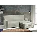 BIANCHERIAWEB Copridivano Per Divani Con Penisola Modello Join Colore Grigio