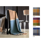 BIANCHERIAWEB Plaid in Pura Lana Con Frange Modello Bismark