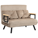 HOMCOM Divano Letto 3 in 1 in Tessuto Effetto Velluto con Schienale Regolabile e 2 Cuscini, 102x73x81 cm