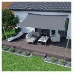 TrAdE Shop Traesio  Vela Tenda Rettangolare Parasole Protezione Sole Ombra Giardino 2x3 Mt Grigio 222583 -